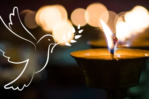 Colombe Paix Bougie Spirituelle