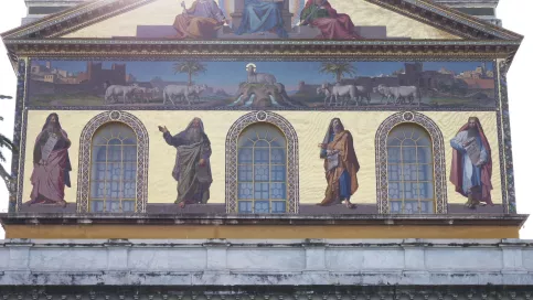 Façade extérieur Basilique Saint Paul hors les Murs Rome